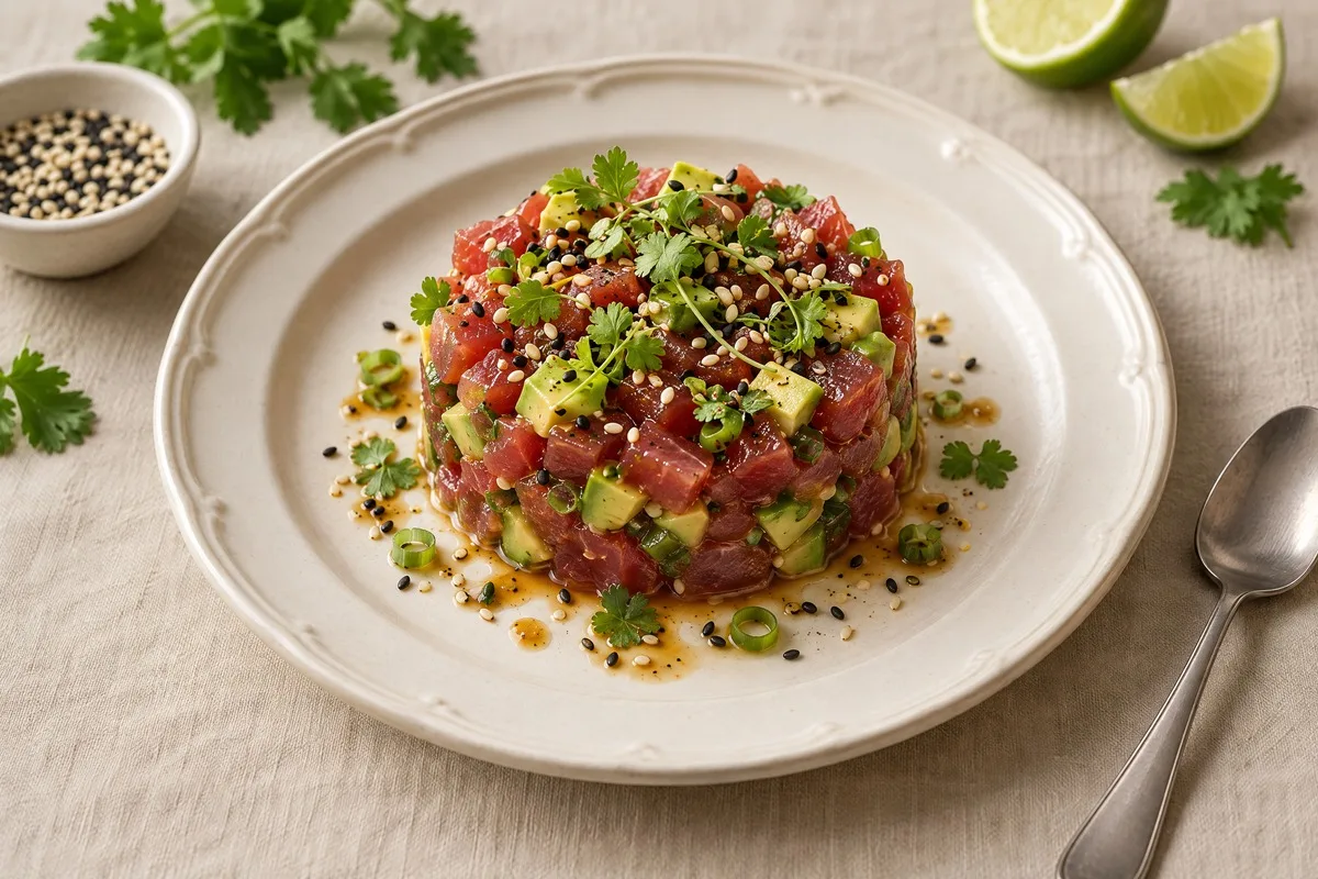 Tartar de atún con aguacate - receta casera